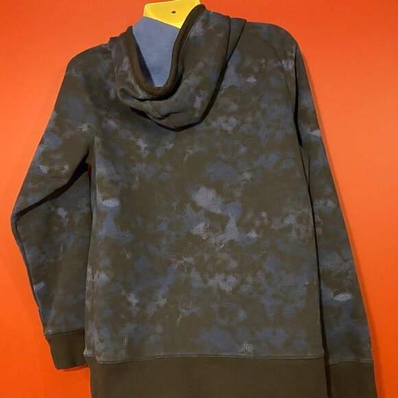 DSG Men's Blue Print Fleece Hoodie Sweater - Size Medium - Picture 4 of 5